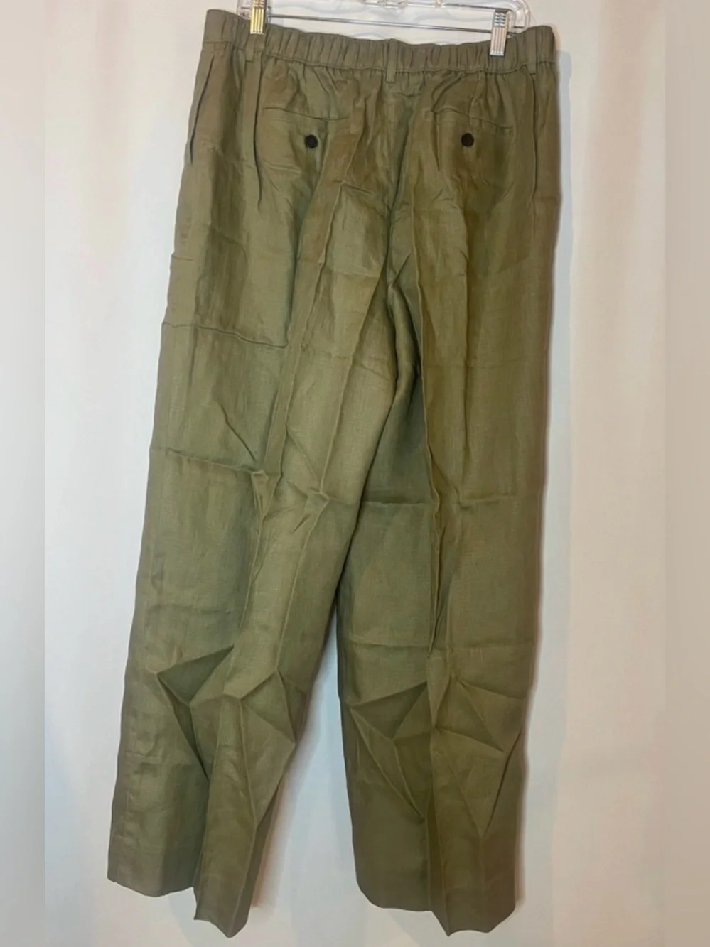 J.Crew Harbor pant in linen in dusty fatigue